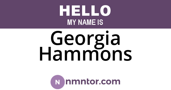 Georgia Hammons