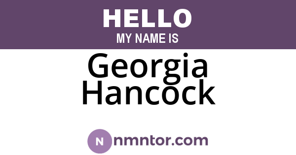 Georgia Hancock