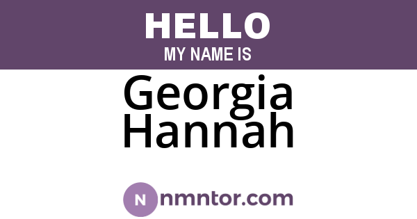 Georgia Hannah
