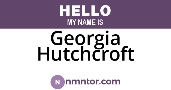 Georgia Hutchcroft