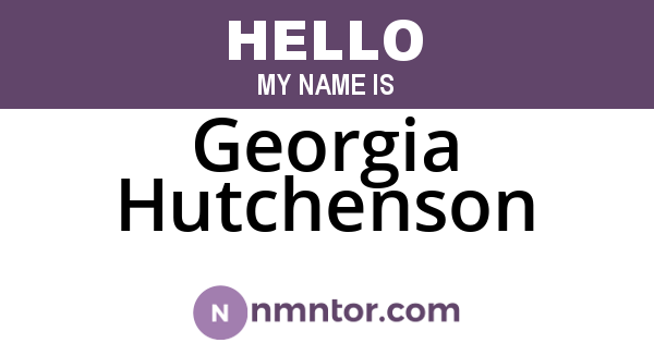 Georgia Hutchenson