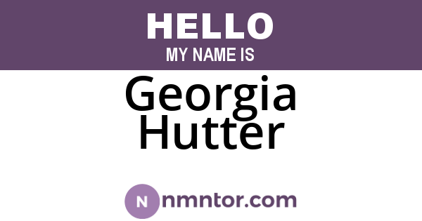 Georgia Hutter