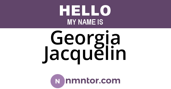 Georgia Jacquelin