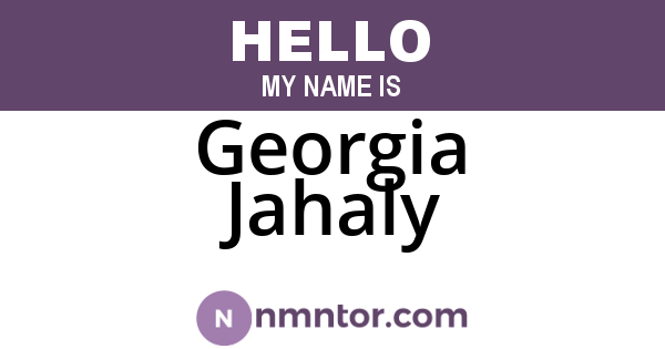 Georgia Jahaly