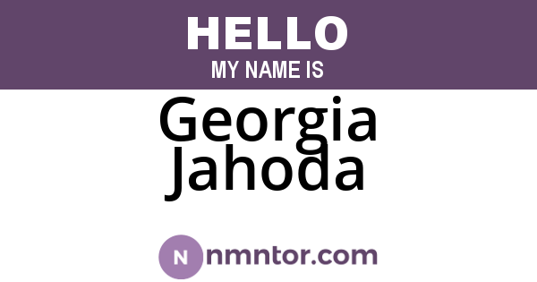 Georgia Jahoda