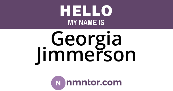 Georgia Jimmerson
