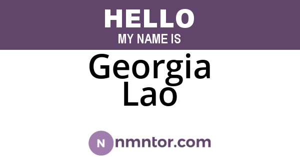 Georgia Lao