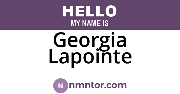 Georgia Lapointe