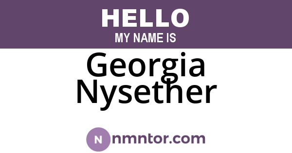 Georgia Nysether