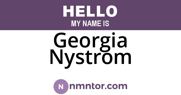 Georgia Nystrom