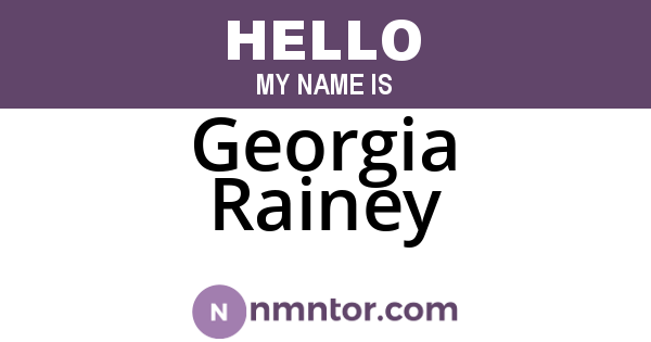 Georgia Rainey