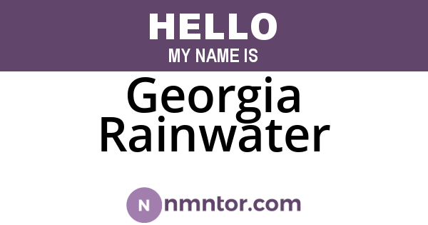Georgia Rainwater