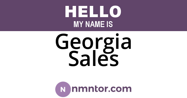 Georgia Sales