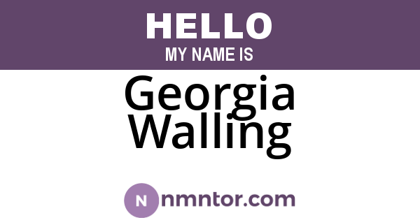 Georgia Walling
