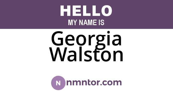 Georgia Walston