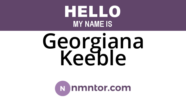 Georgiana Keeble