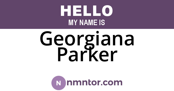 Georgiana Parker