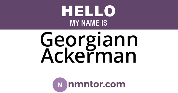 Georgiann Ackerman