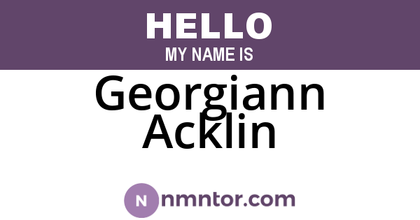 Georgiann Acklin