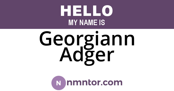 Georgiann Adger