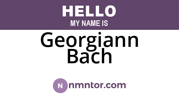 Georgiann Bach