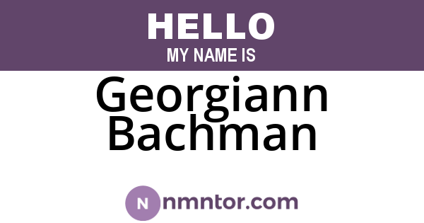 Georgiann Bachman