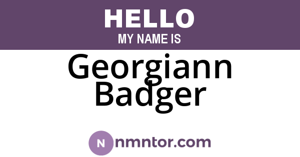Georgiann Badger
