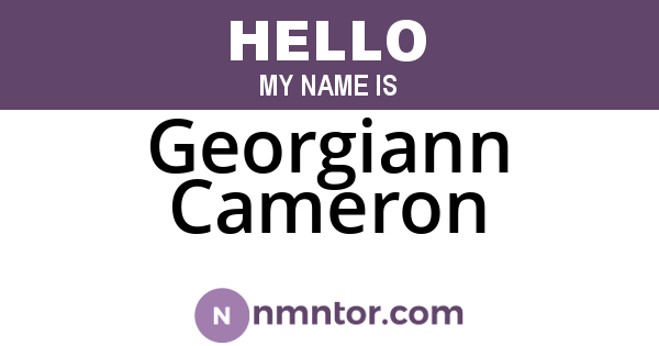 Georgiann Cameron