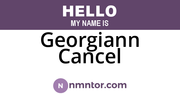 Georgiann Cancel