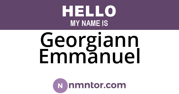 Georgiann Emmanuel