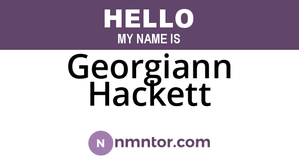 Georgiann Hackett