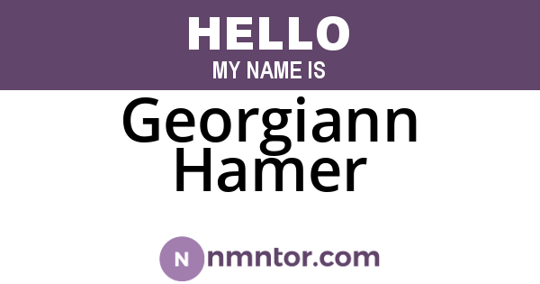 Georgiann Hamer