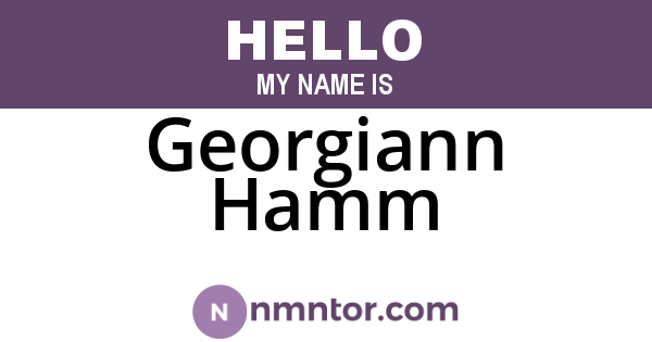 Georgiann Hamm