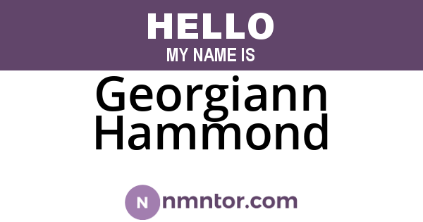 Georgiann Hammond