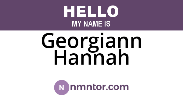 Georgiann Hannah
