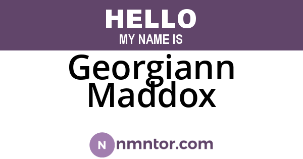 Georgiann Maddox