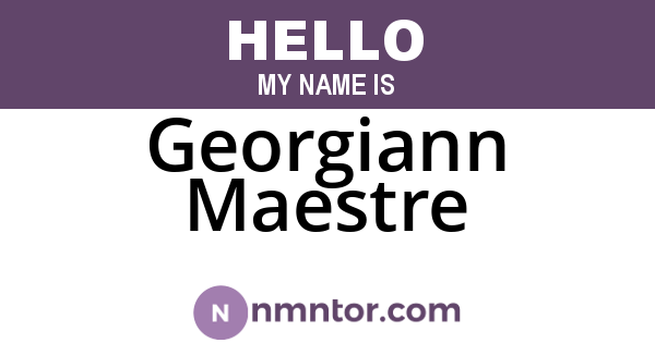 Georgiann Maestre