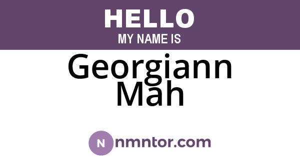 Georgiann Mah