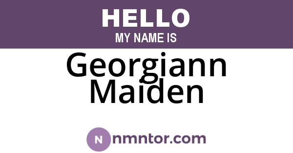 Georgiann Maiden