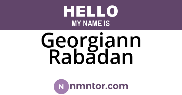 Georgiann Rabadan