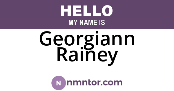 Georgiann Rainey