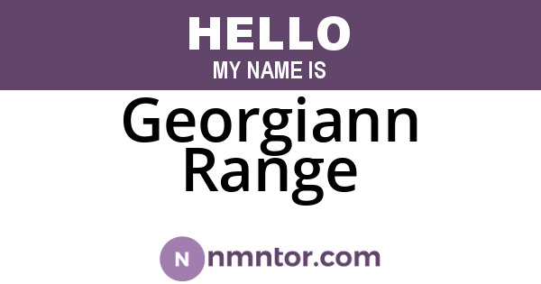 Georgiann Range