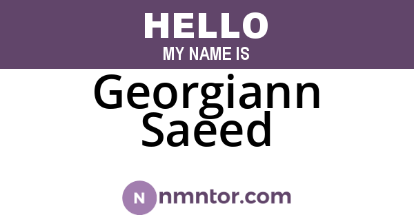 Georgiann Saeed
