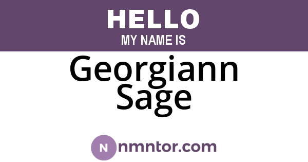 Georgiann Sage