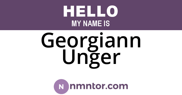 Georgiann Unger