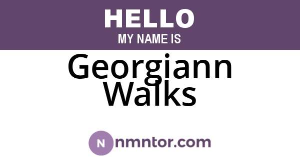 Georgiann Walks