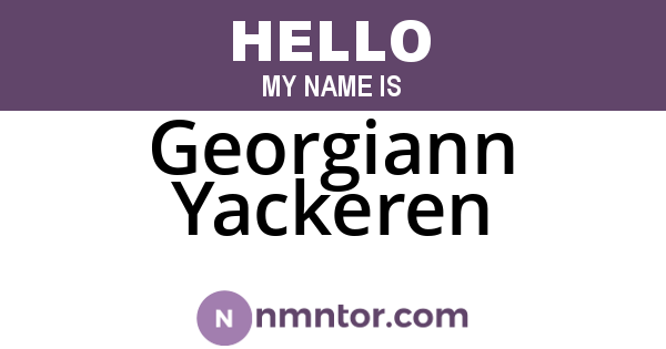 Georgiann Yackeren