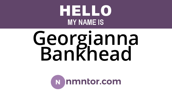 Georgianna Bankhead