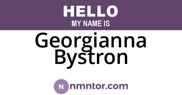 Georgianna Bystron