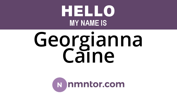 Georgianna Caine